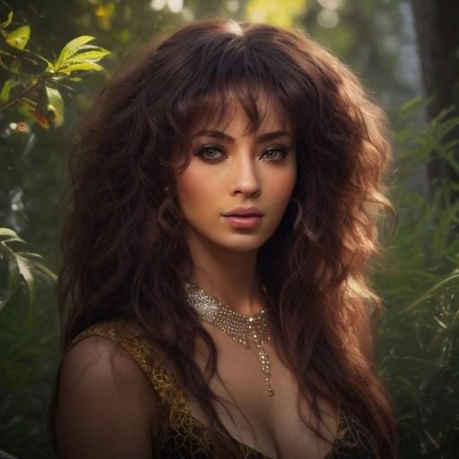 Forest Medicine Woman with Curly Hair