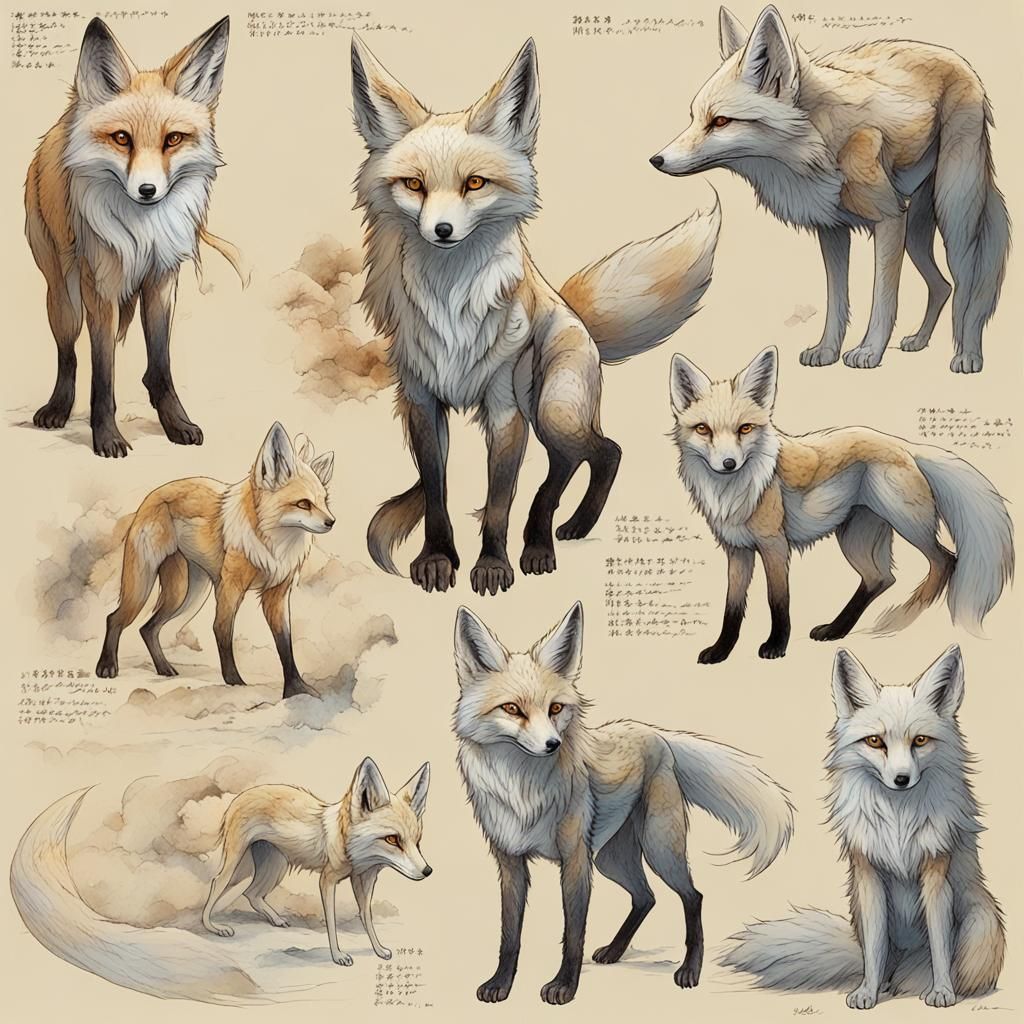 Alien Fox Spirits on an Exoplanet: Concept Art