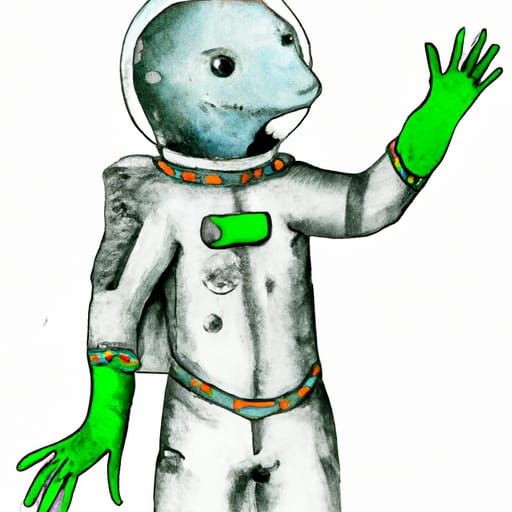 Lizard in a space suit
