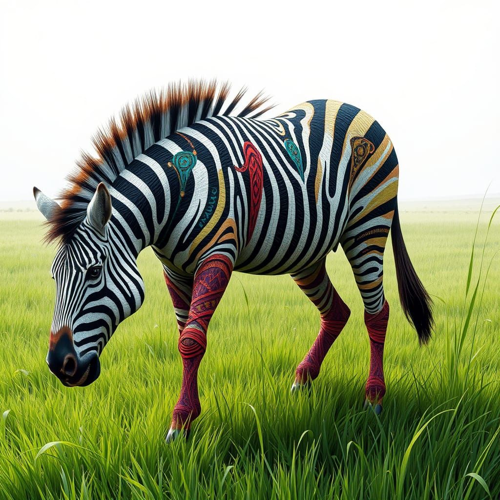 Abstract Zebra Grazing in Fractal Vector Style