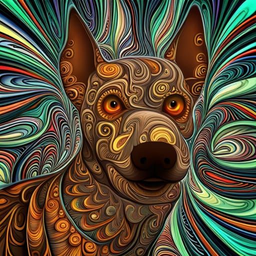 Abstract Vector Fractal of World's Ugliest Dog