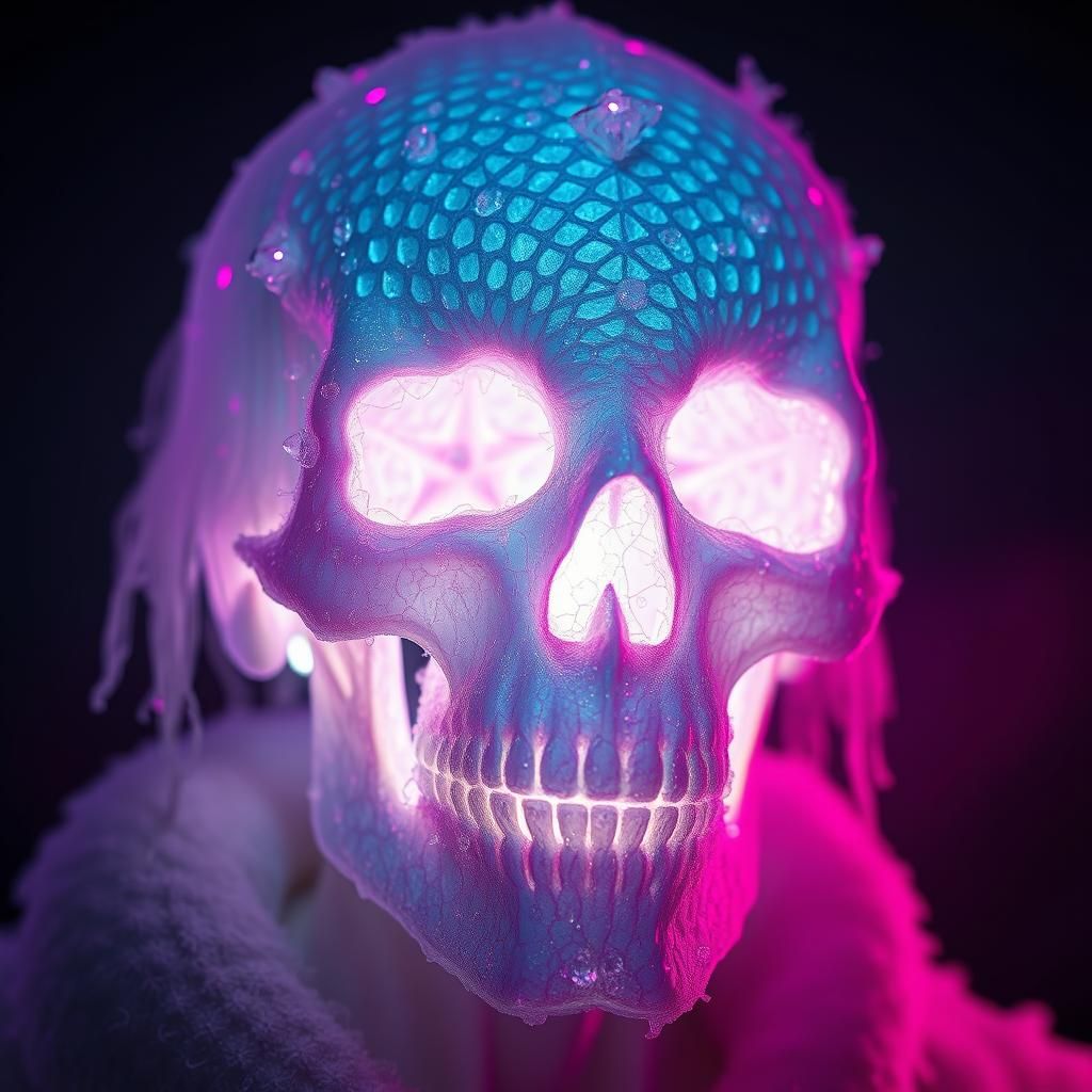 Bioluminescent Man with Honeycomb Lattice Face