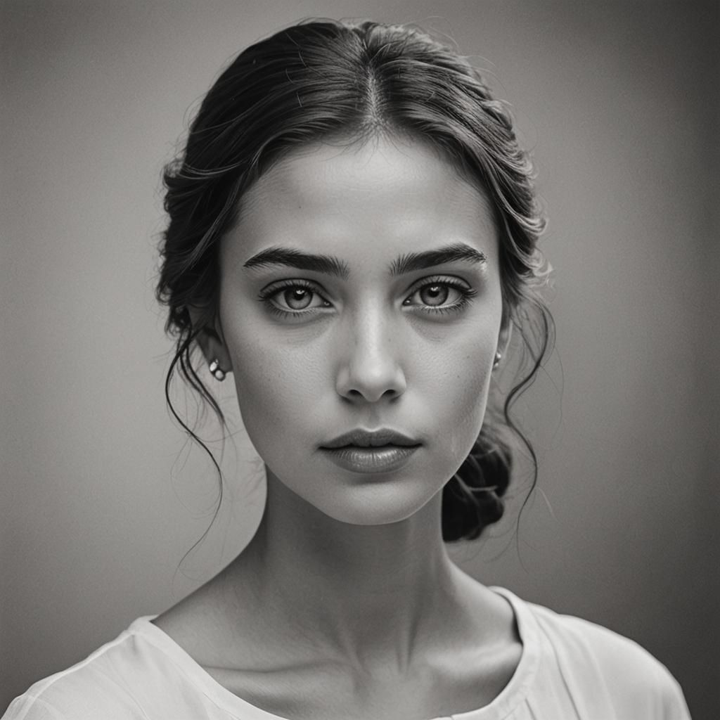 Elegant Black and White Portrait in Grayscale