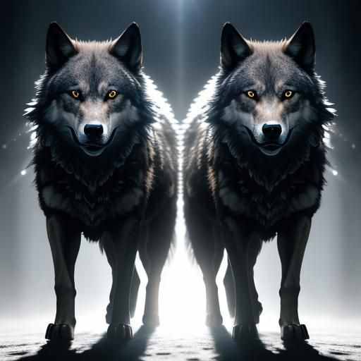 Dramatic Wolves in Natural Light Photography