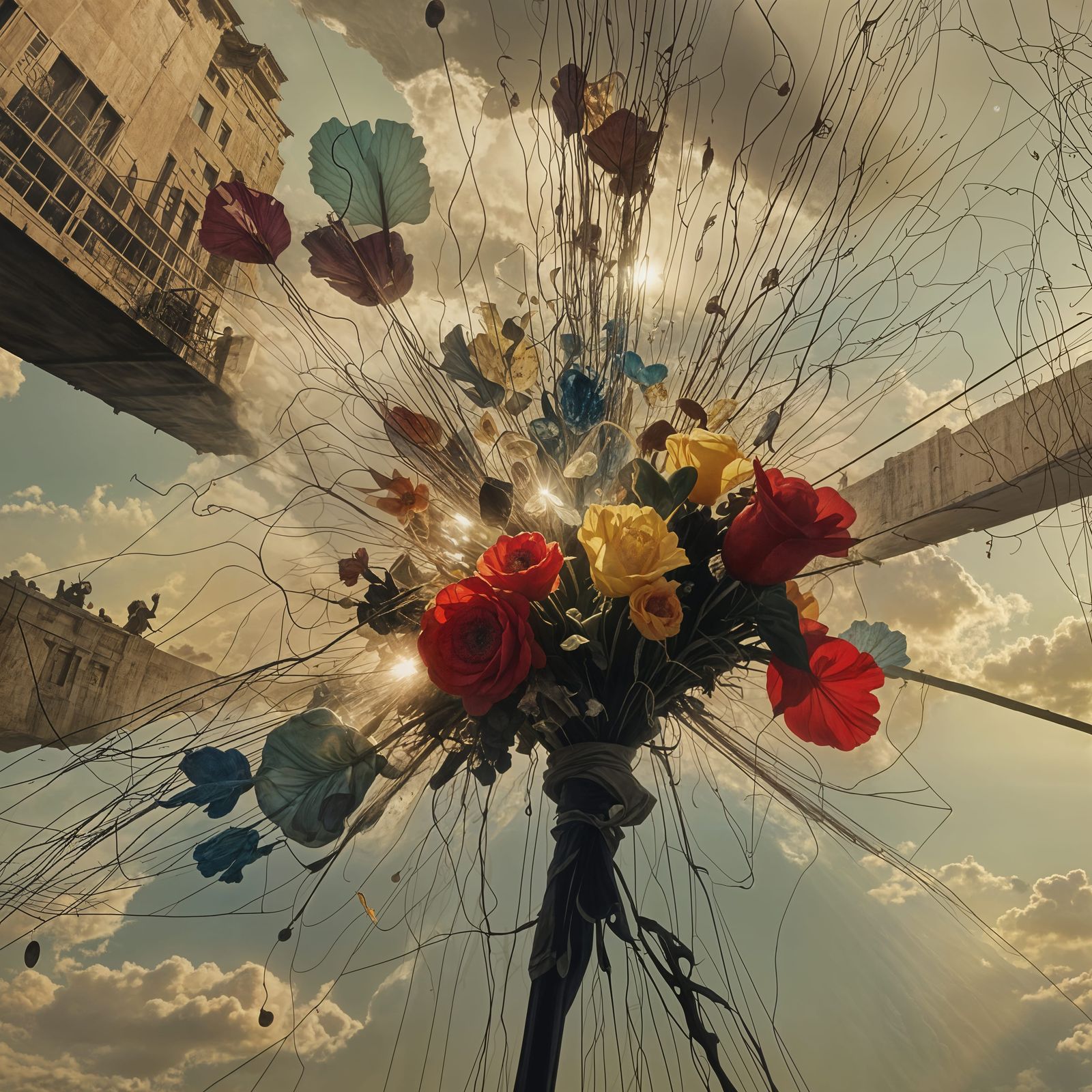 at precisely the moment the bride threw the flowers to her m...