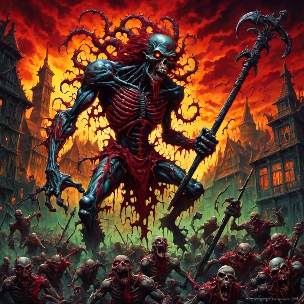 Bloody Terrifying Face Generated by AI