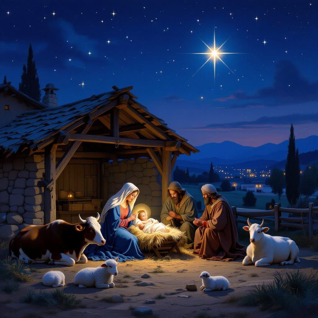 Bethlehem Nativity Scene in Renaissance Style