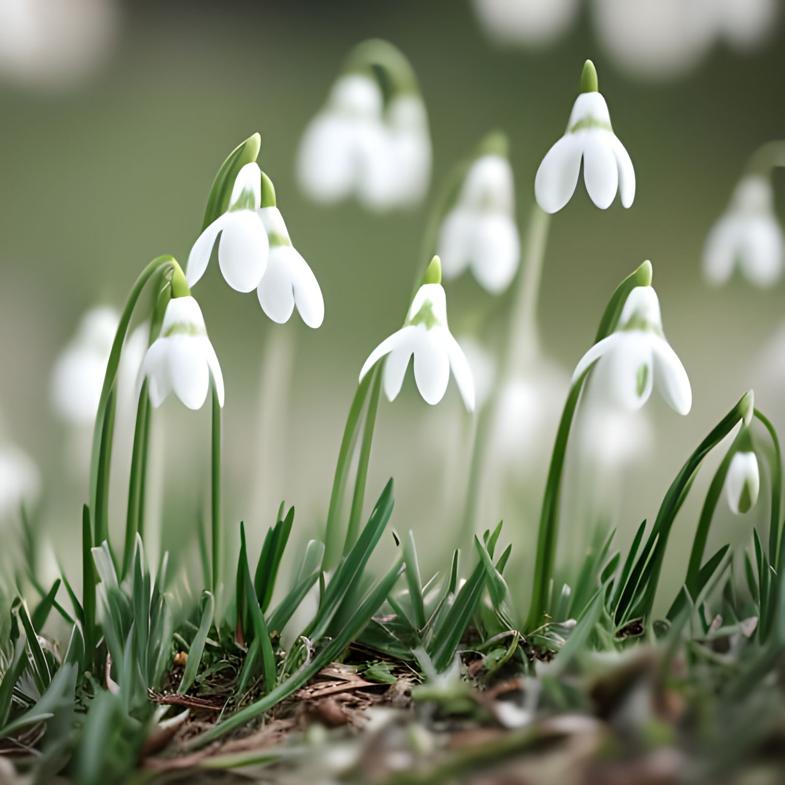 Elegant Snowdrops in Natural Light: Professional Photography