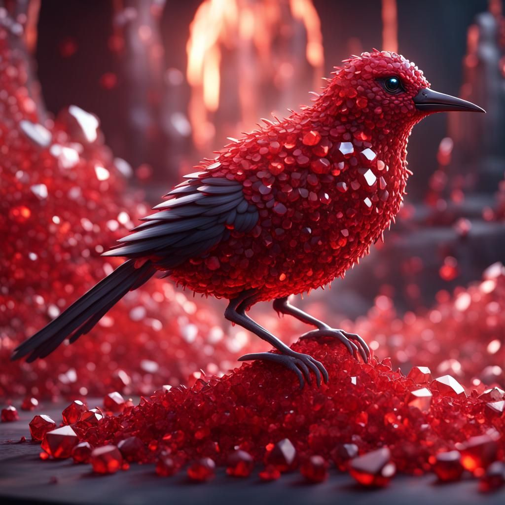 Crystal red bird