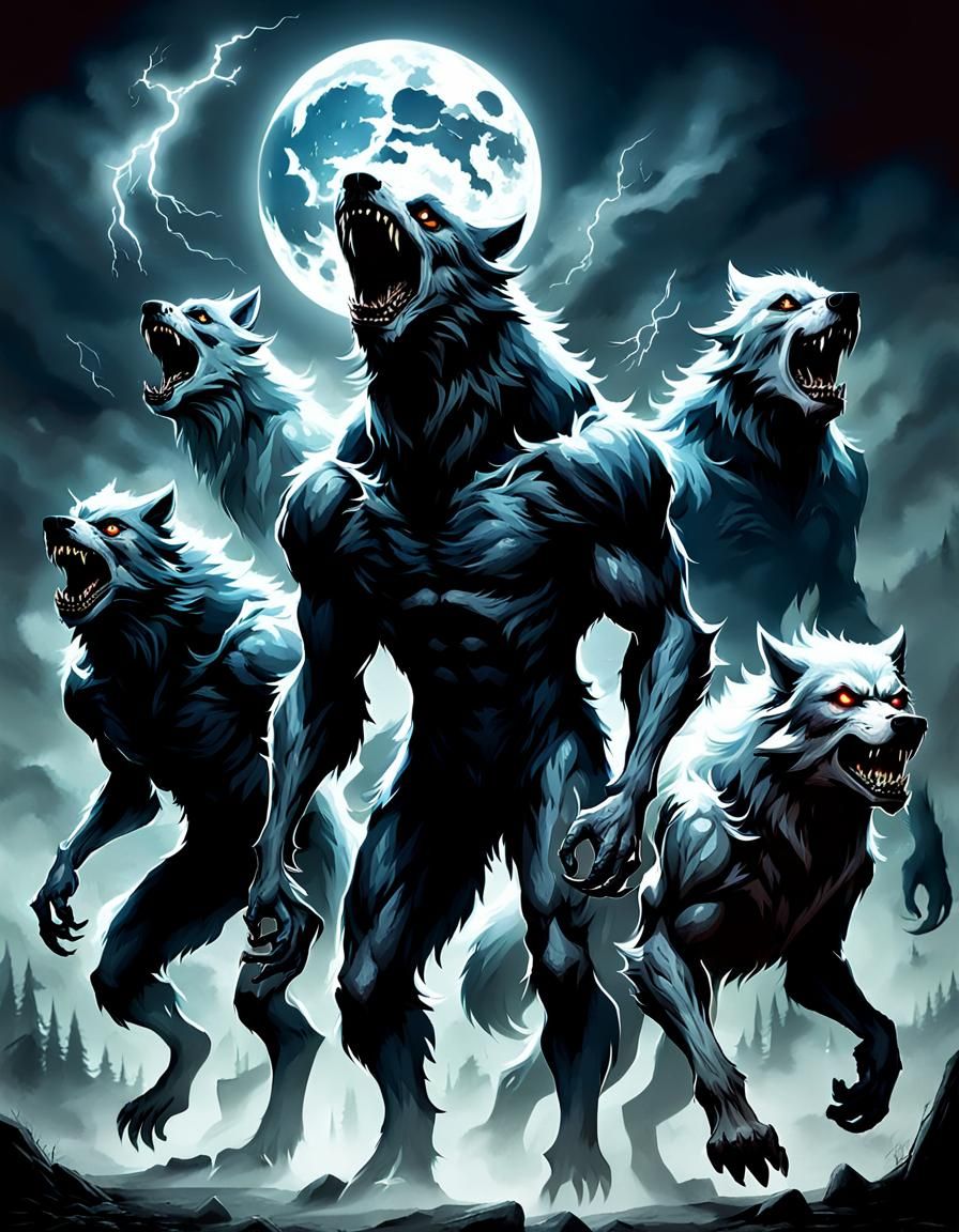 Ethereal Werewolves Emerge as Ghostly Specters