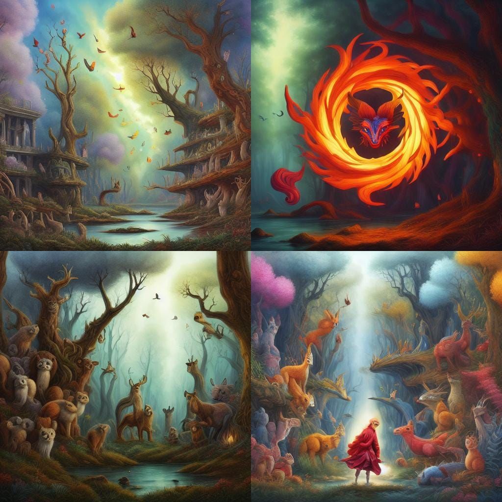 Surreal Angel Demon Fusion in Distorted Style