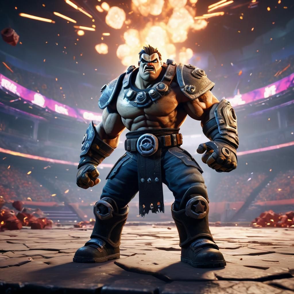 Brawlstars Character in Battle Arena, 3D Render