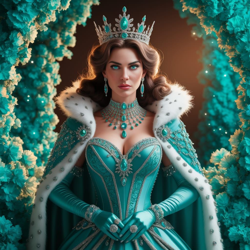 Turquoise Queen in a Lush Garden Setting