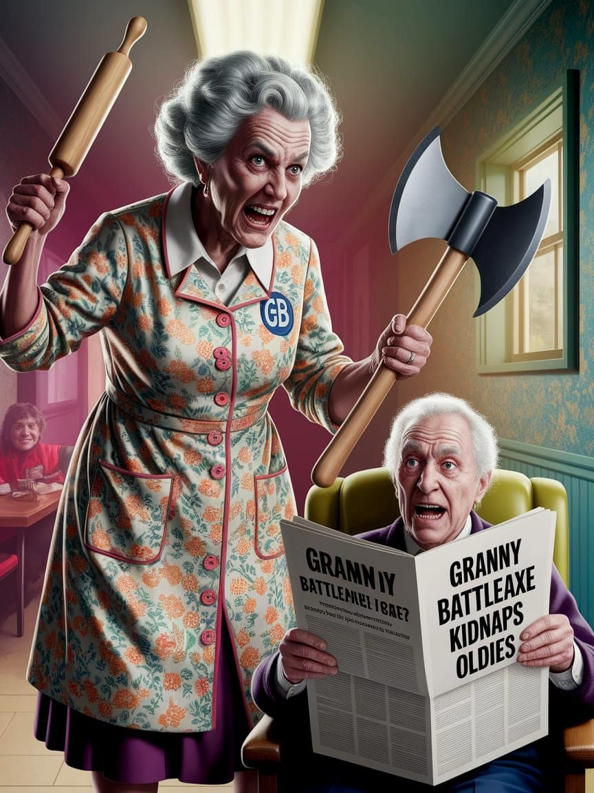 She's back...villainess Granny Battleaxe is terrorising nursing home residents again !