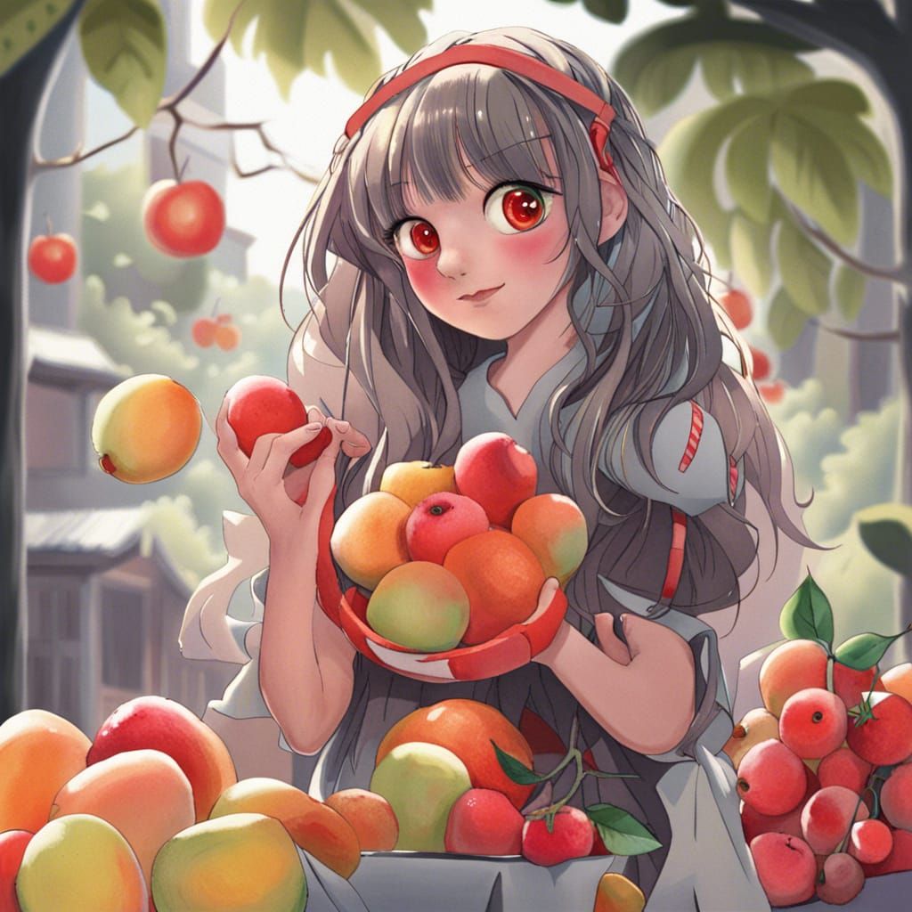 AI Generated Image of a Fruit Girl