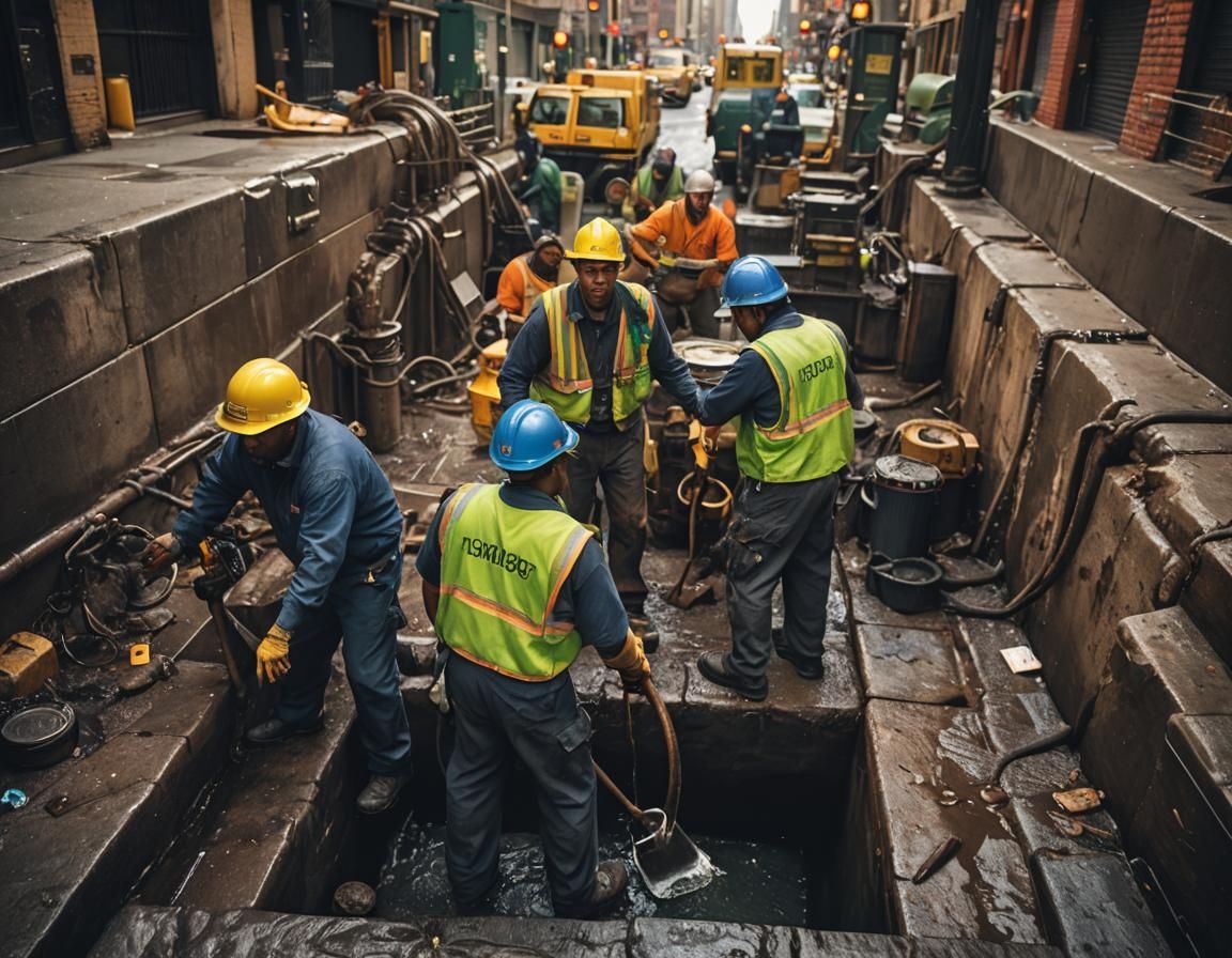 Hyper-Realistic Underground Sanitation Workers