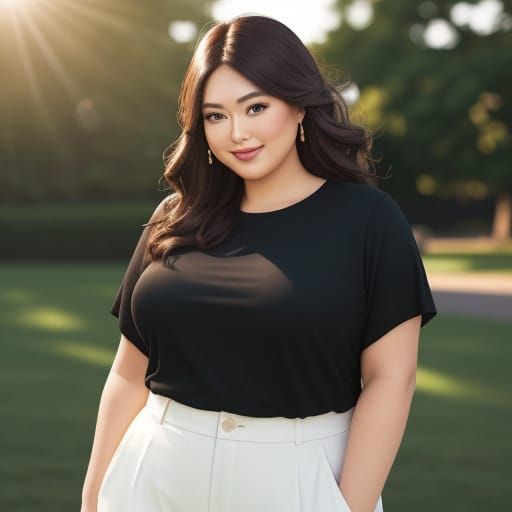 Stunning Plus-Size Portrait in Vibrant Suburban Setting