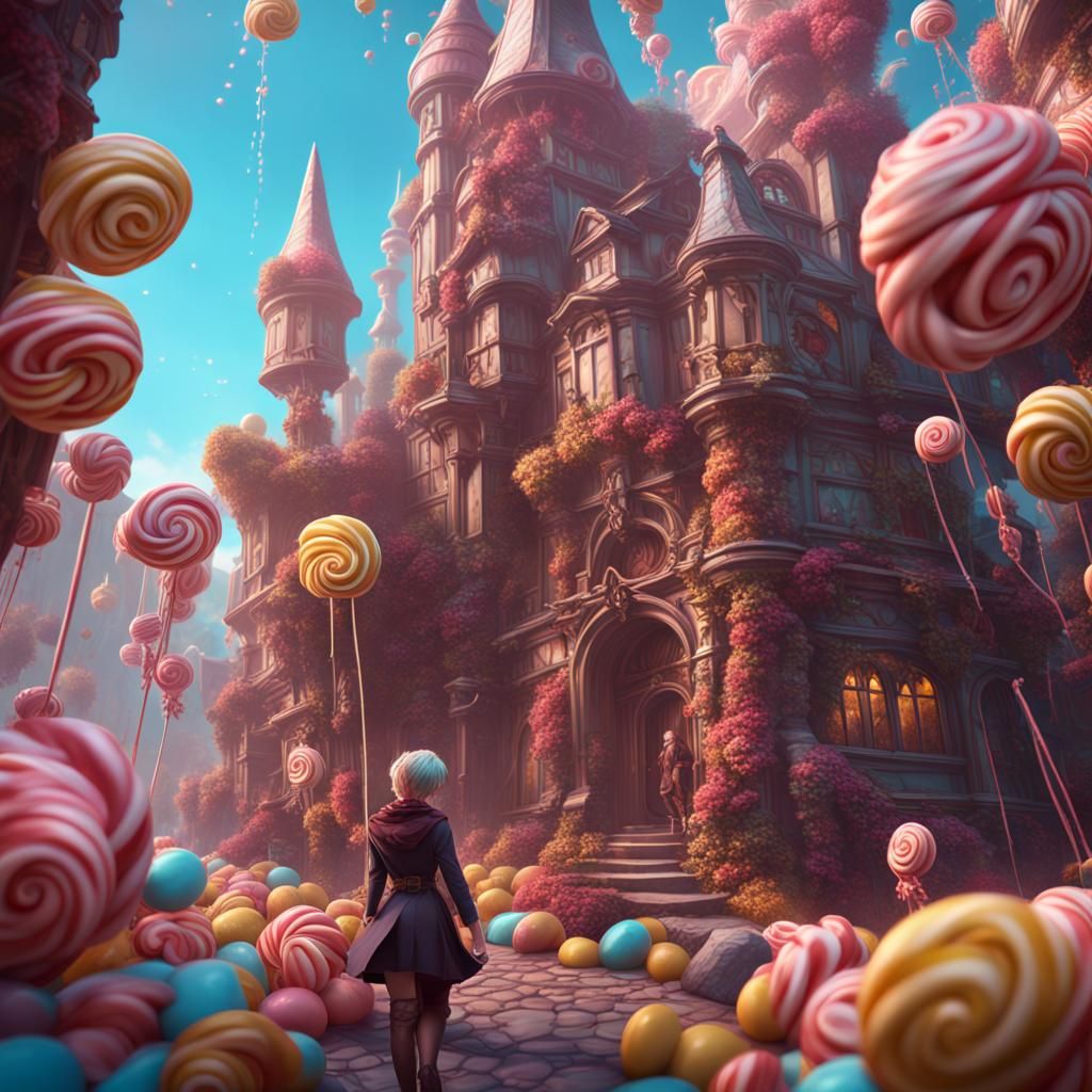 Fantastical Candy Thief in Detailed Matte Painting
