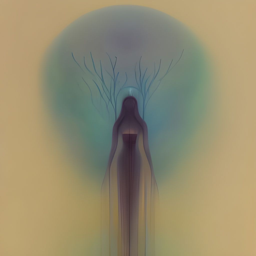 Goddess in Forest Moonlight: Surreal Digital Art