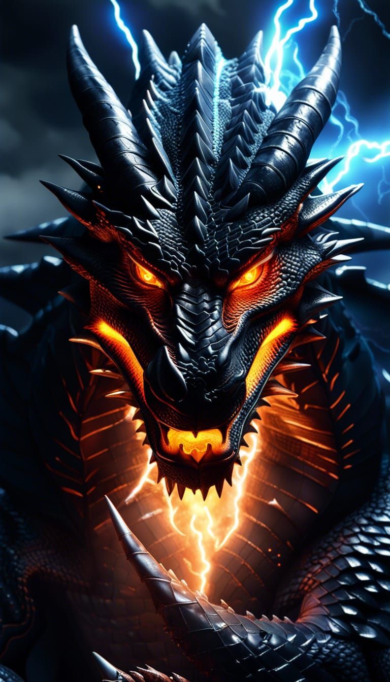 Black Dragon God of Lightning, Ice, and Fire