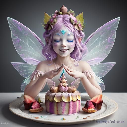 Fractal Fairy Baked in Cake Art