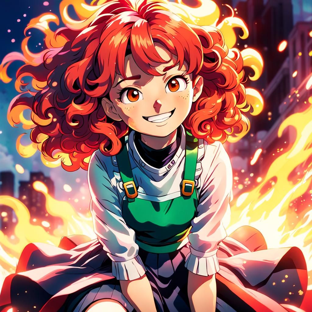 Confident Anime Heroine Radiates Warmth in Studio Trigger-In...