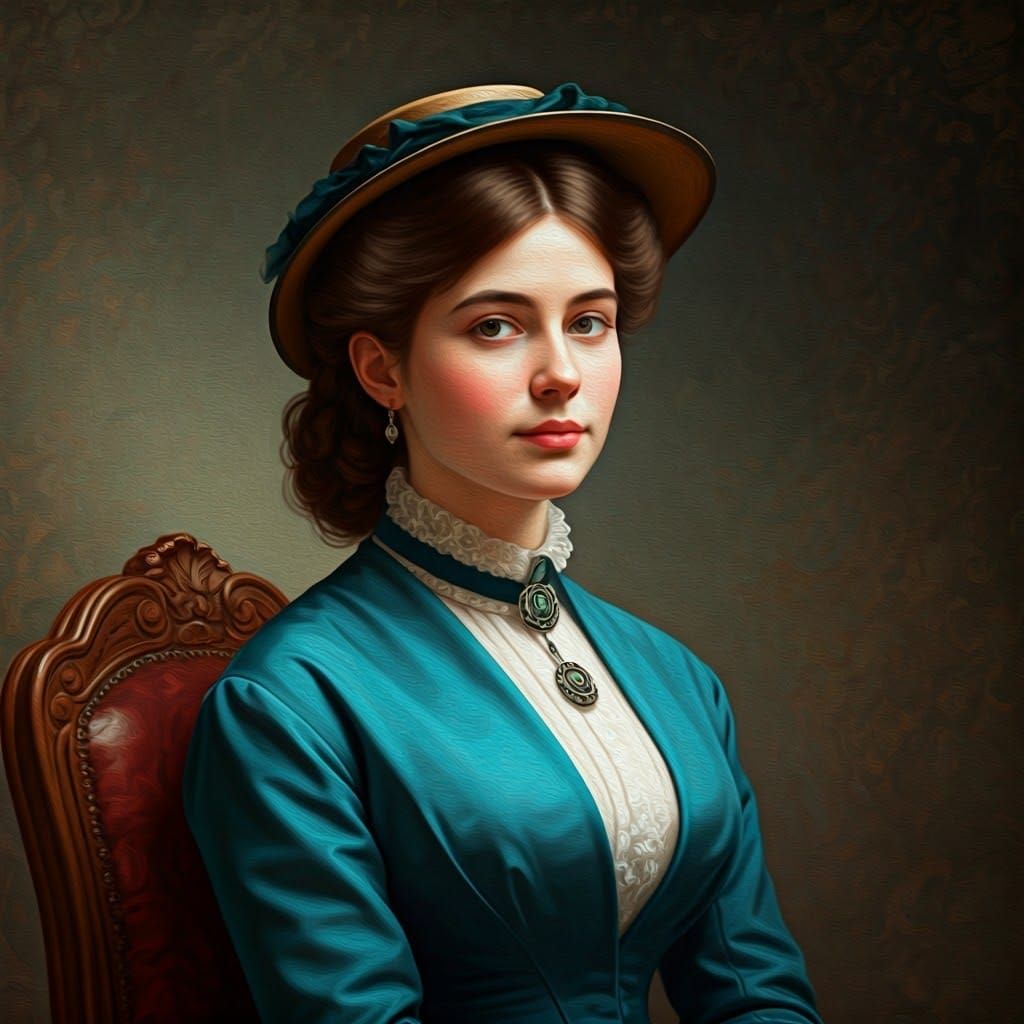 Victorian Lady Portrait in the Style of Old Masters
