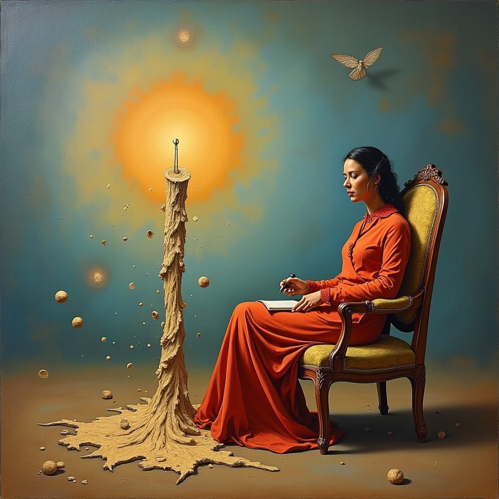 Surreal Melting Figure in Dali Style