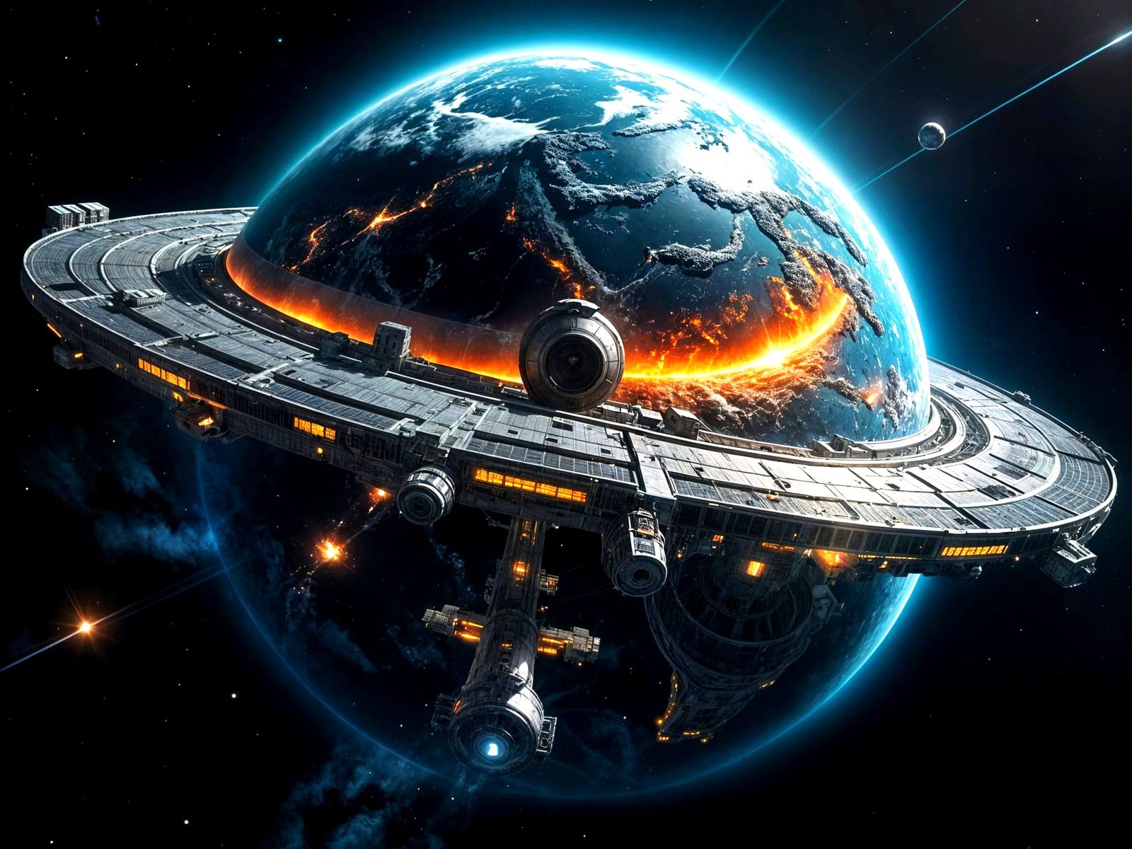 Earth Energy Extraction from Space, Cinematic Still