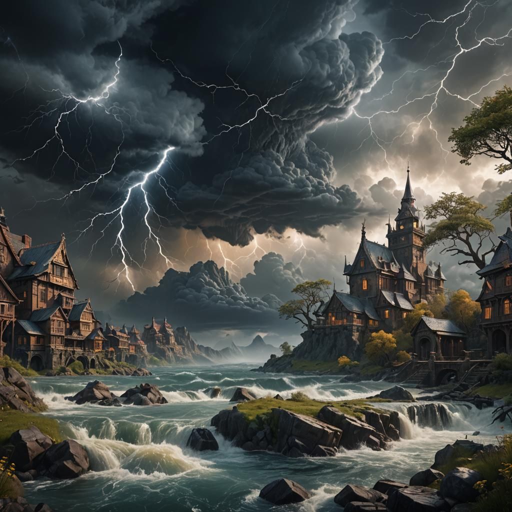 Dramatic Stormy Weather Digital Painting