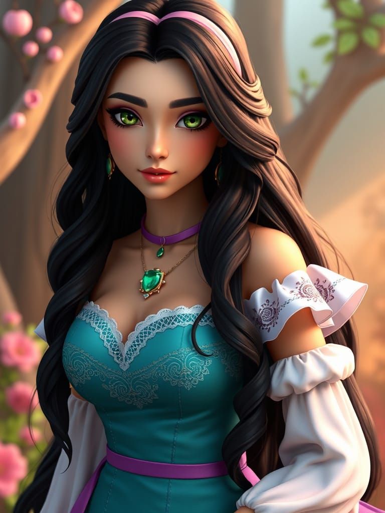 La Esmeralda, Whimsical 3D Anime Portrait