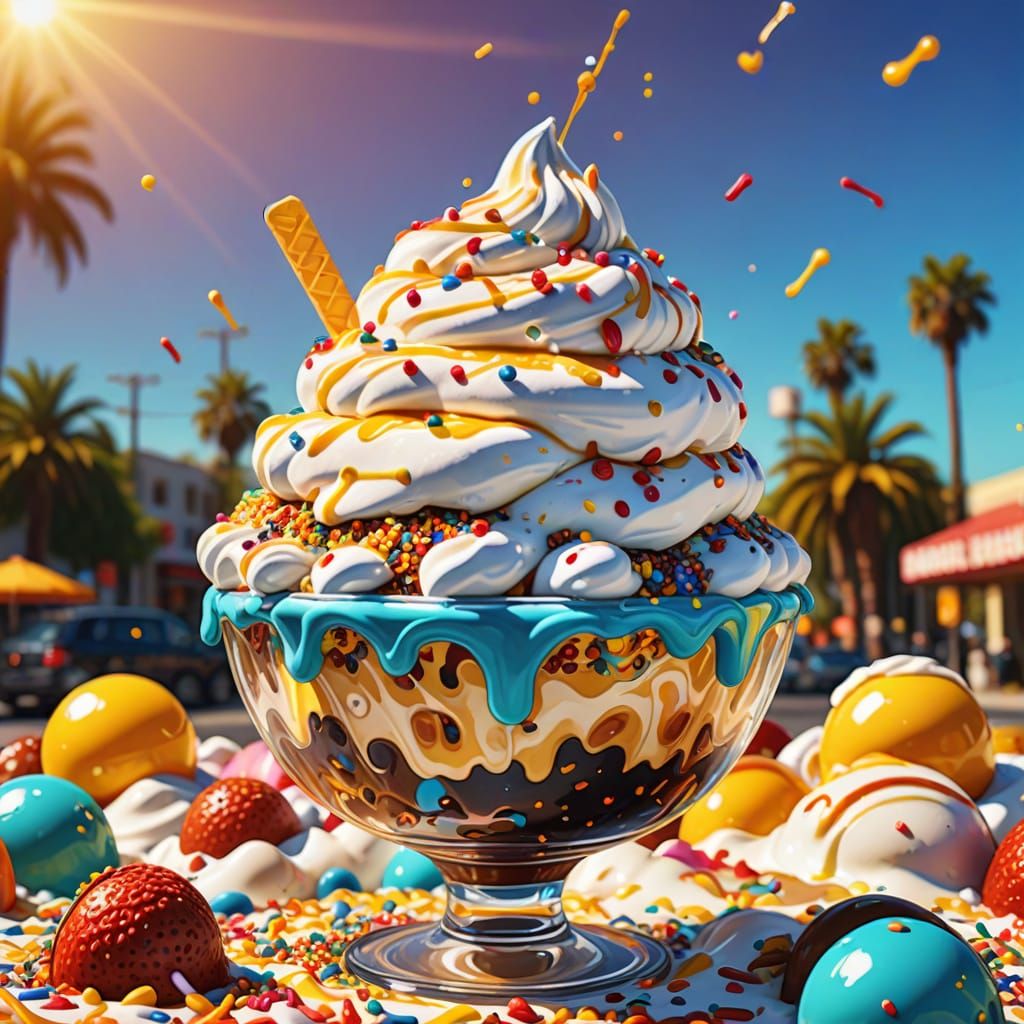 Sundae in Los Angeles: Vibrant Pop Art Dessert