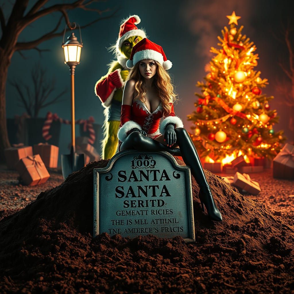 Santa's Grave in a Dark Winter Wonderland