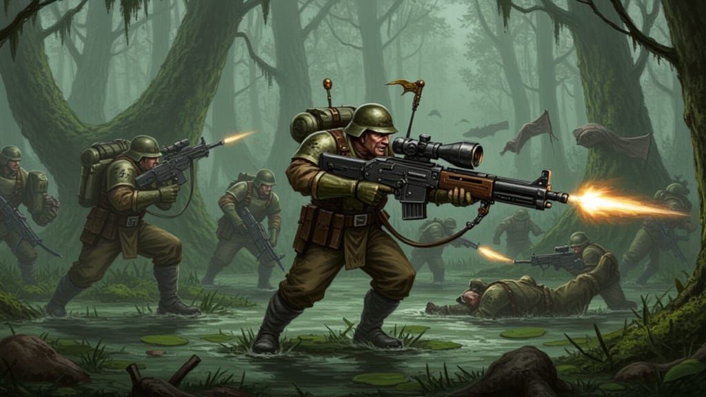 Impasto Commando Portrait with Bold Brushstrokes