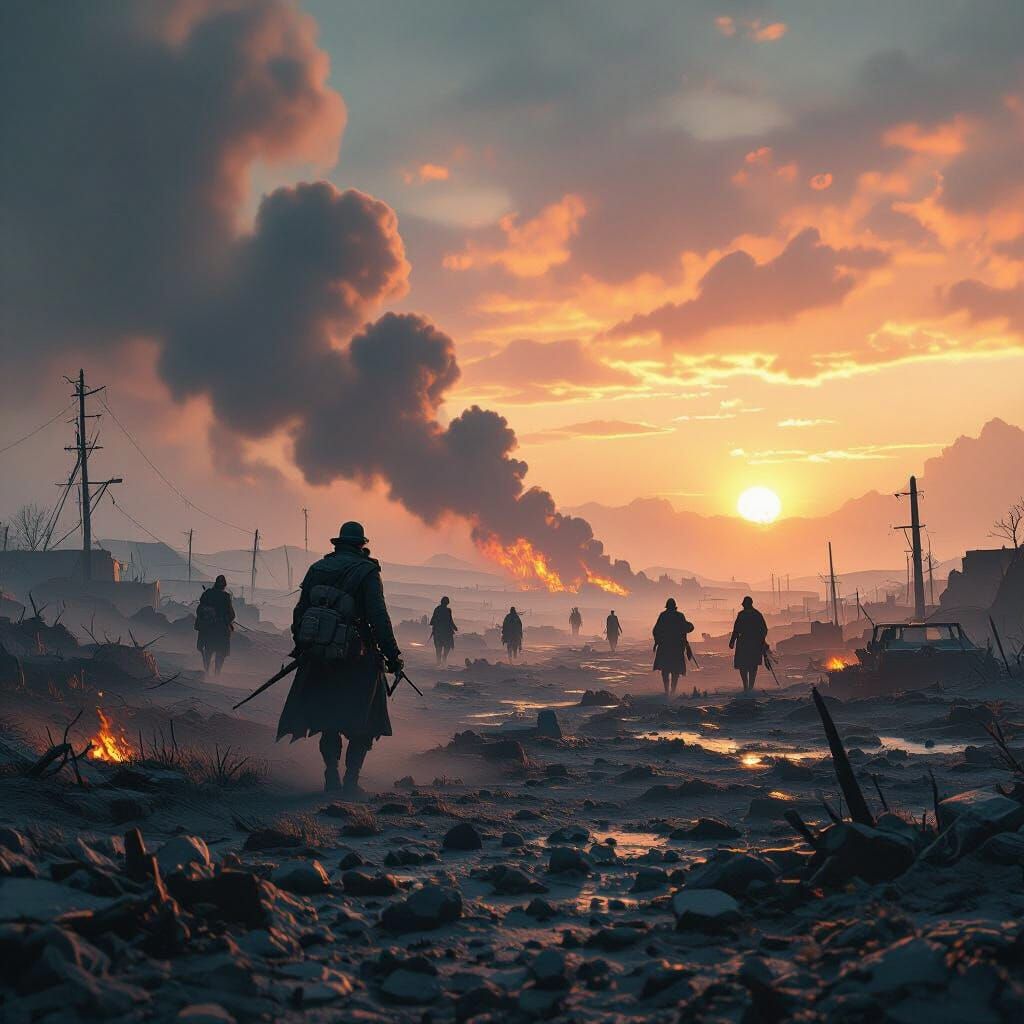 War-Torn Battlefield: Cinematic Matte Painting