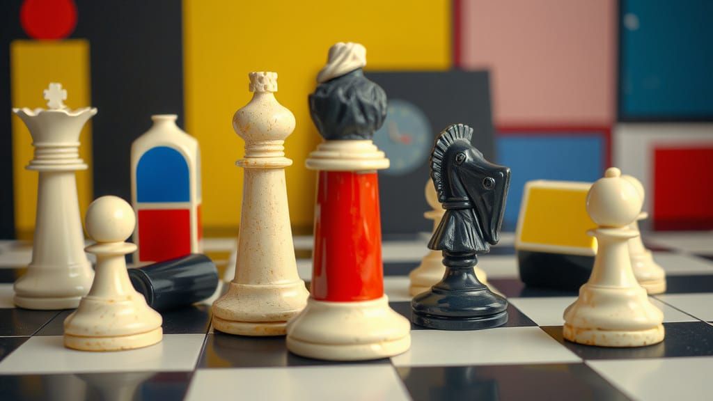 Abstract Mondrian-Inspired Masterpiece in Stunning Hyperdeta...