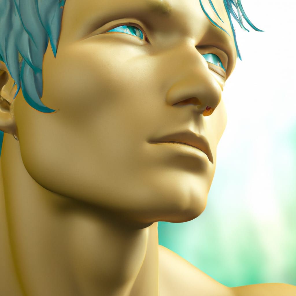 Renaissance Anime Hero Portrait in 3D Render