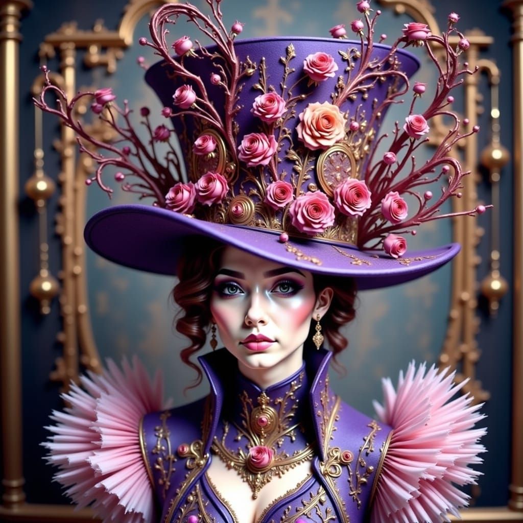 Steampunk Top Hat House with Haute Couture Flair