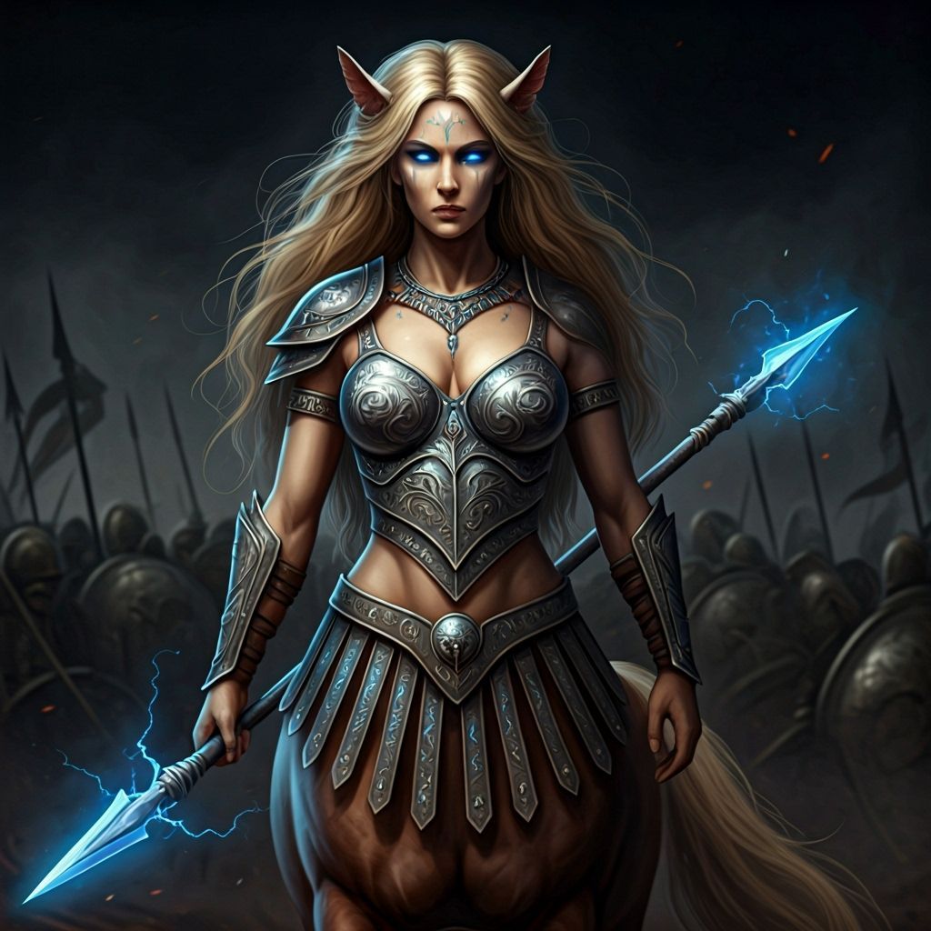 Centaurette Priestess of War Ready for Battle