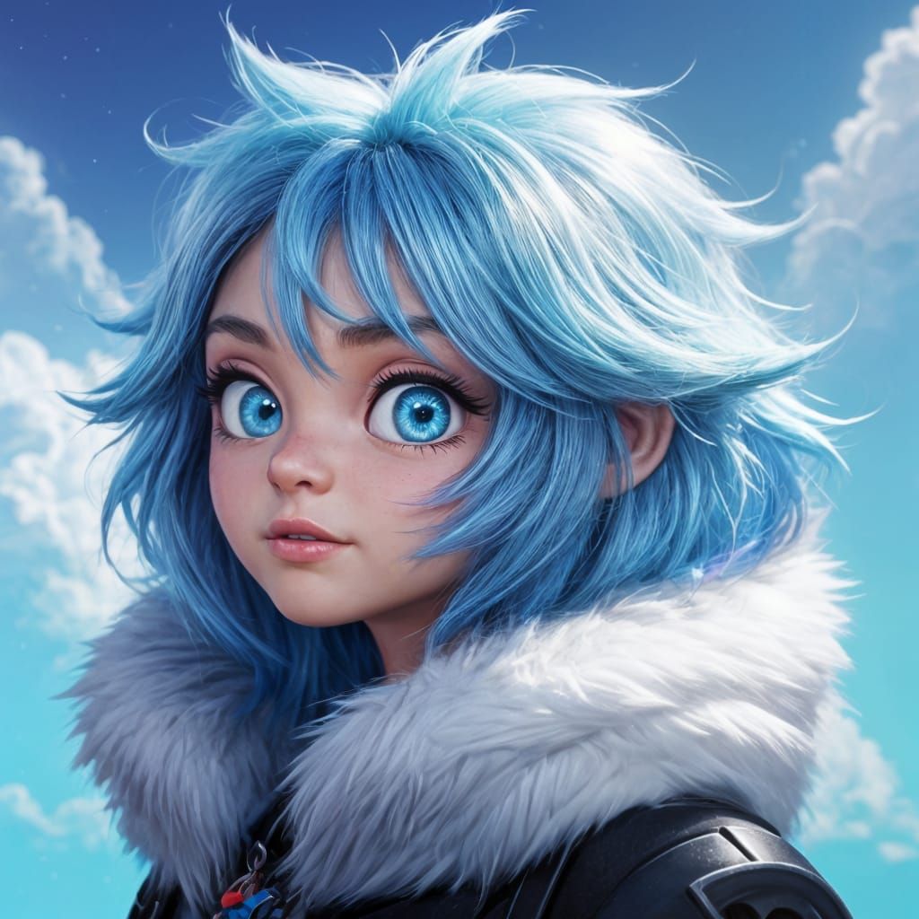 Cute Rainbow Creature in Pixar Style