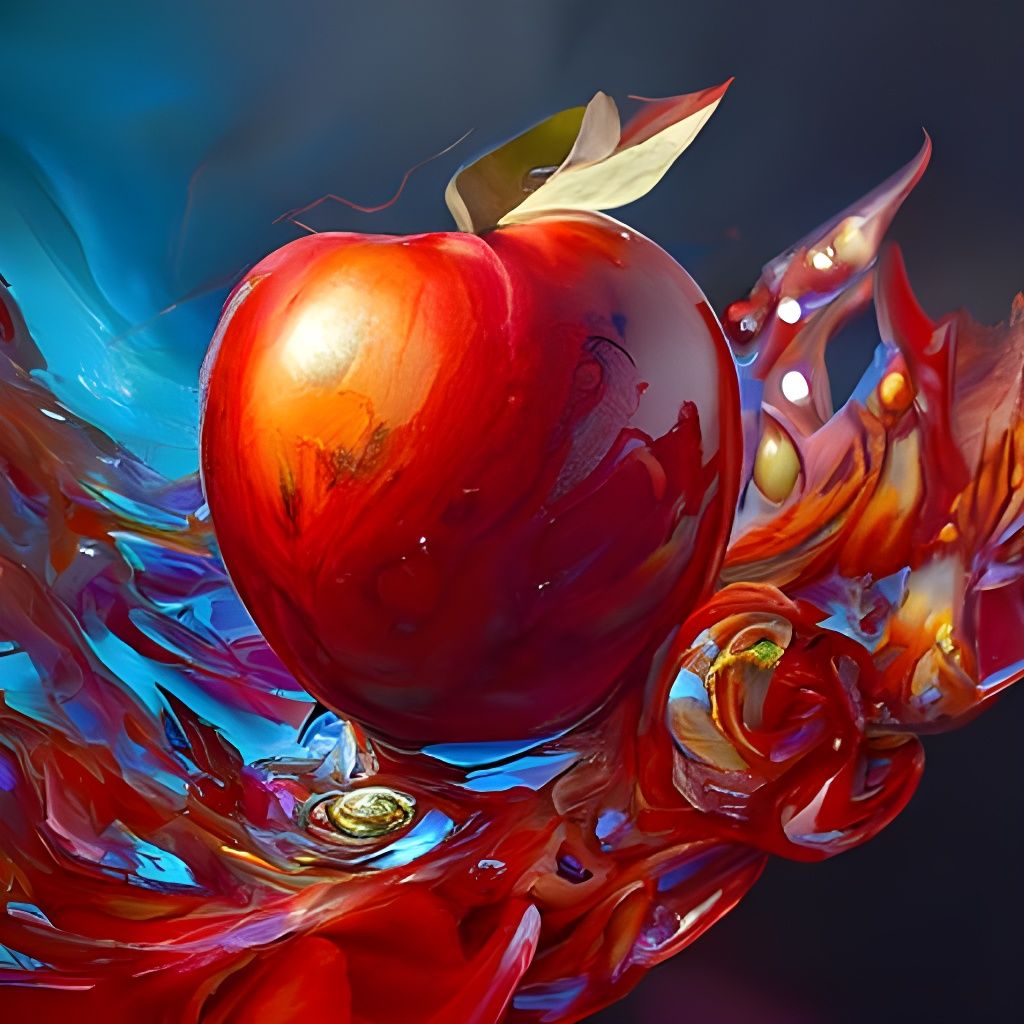 Crystallized Apple: A Blend of Japanese Art and Fractals