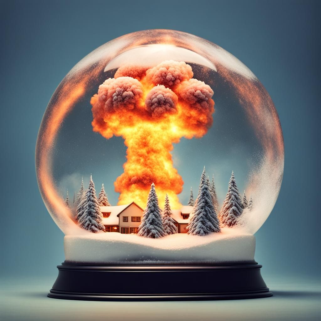 Nuclear Explosion Inside Snow Globe