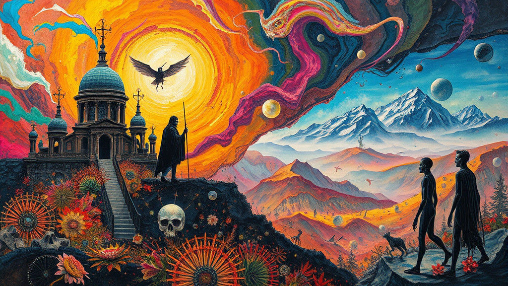 Surreal Heavy Metal Album Cover in Impasto Style