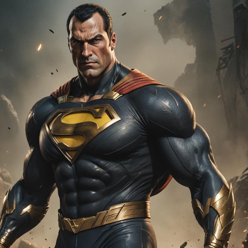 Black Adam in Superman Suit: Fantasy Concept Art