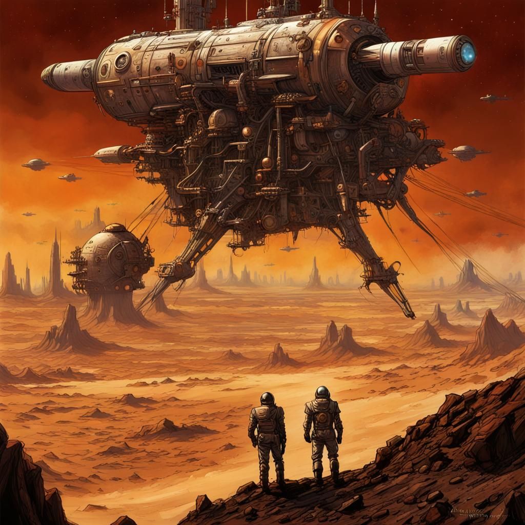 Mars Steampunk Wars: 80s Sci-Fi Movie Poster