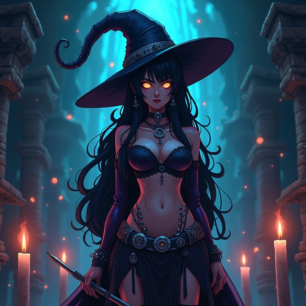 Mystical Exu Caveira in Studio Trigger-Inspired Manga Style