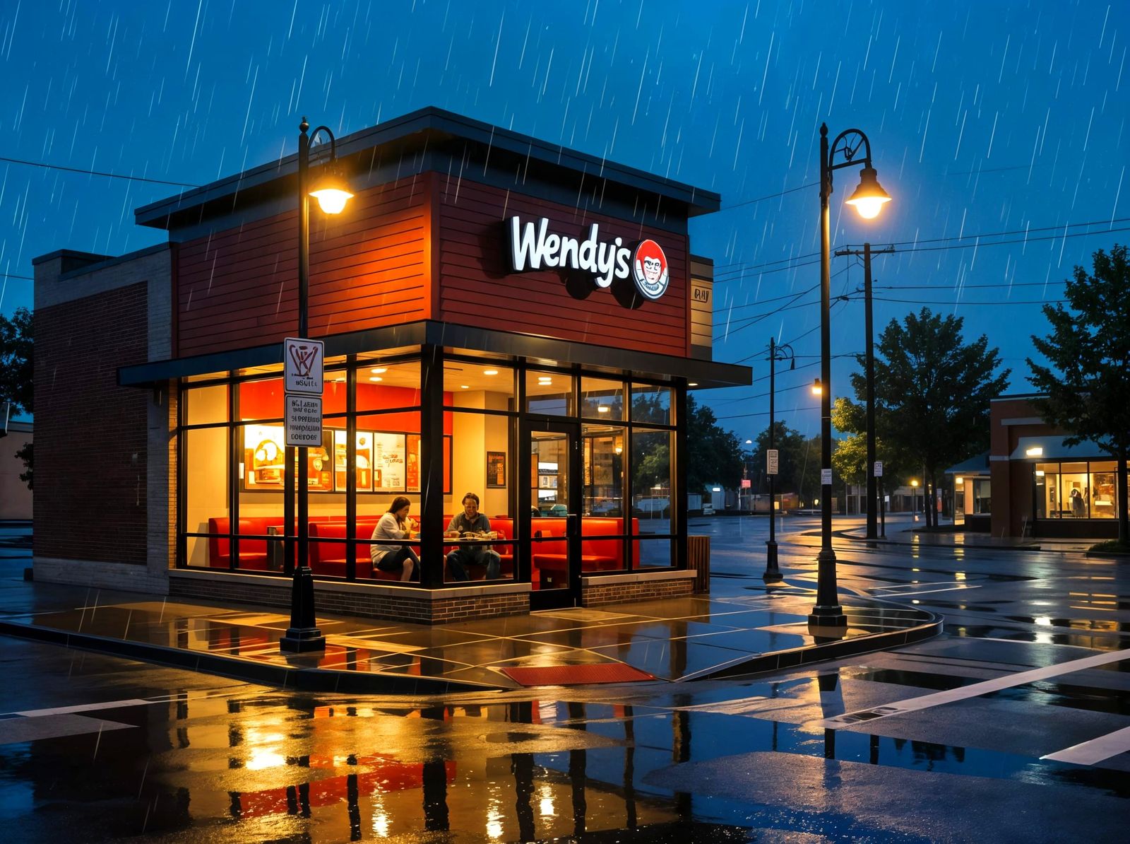 Weathering the Summer Rain at Wendy's
