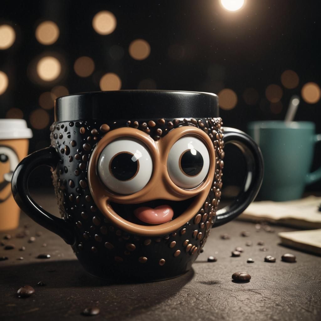 Googly eyes coffee mug