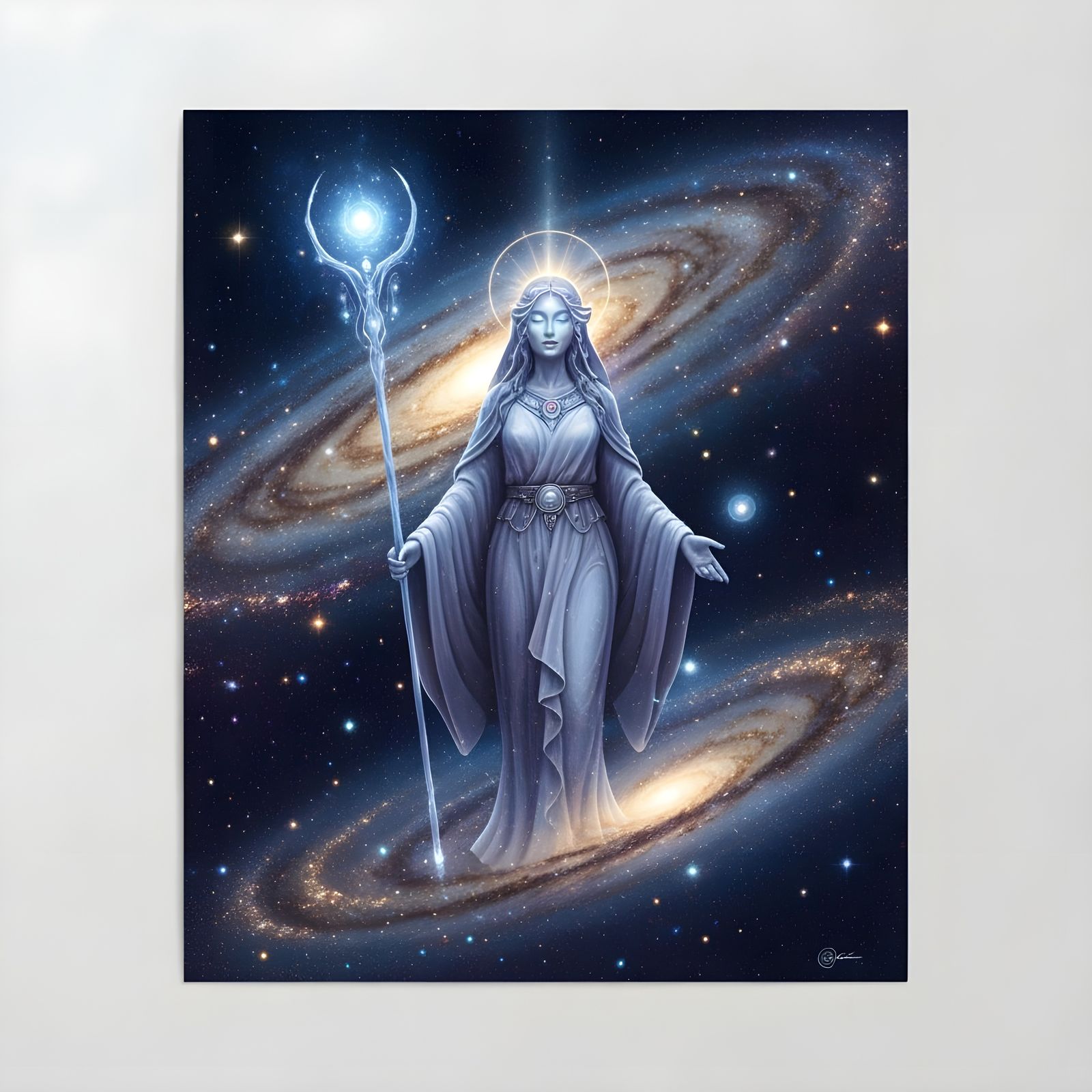 Celestial Goddess Descending from Heaven in Digital Art