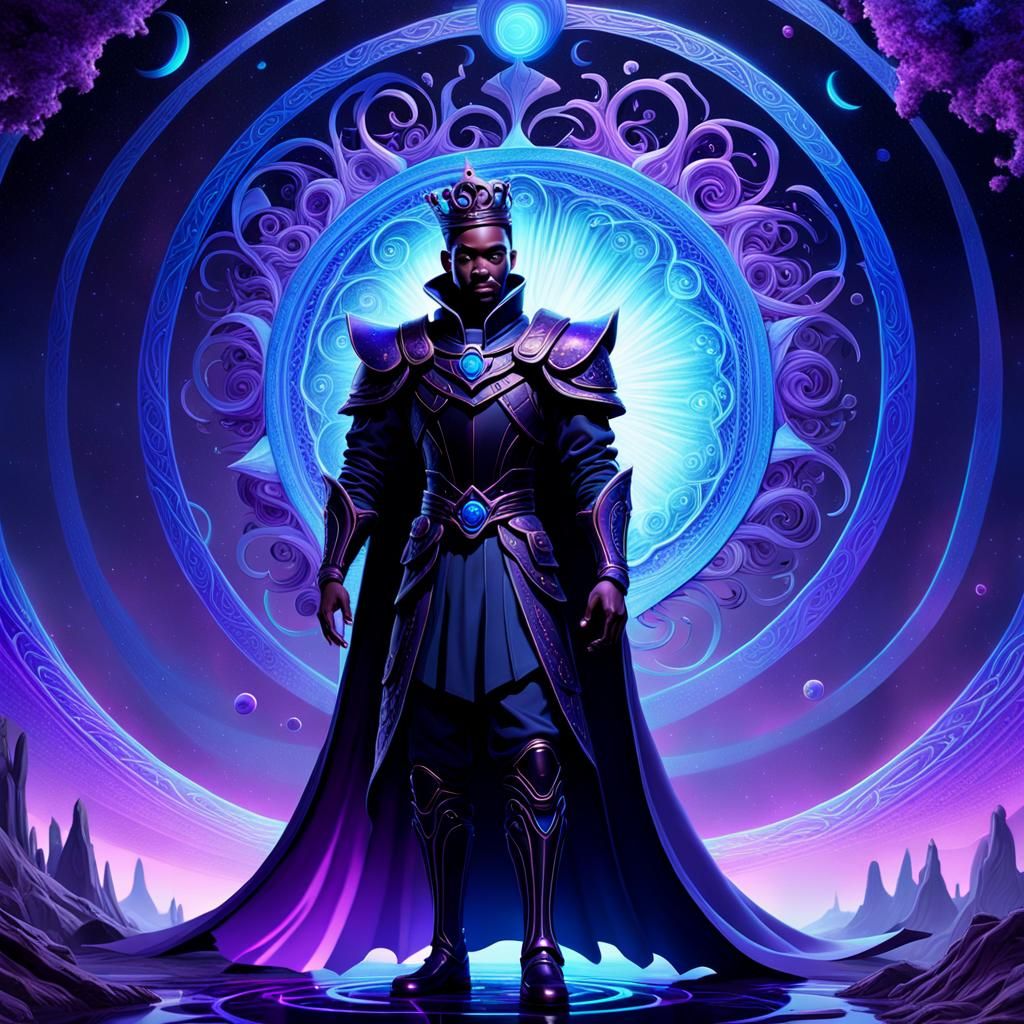 Dark Prince in Mystical Realm: 3D Digital Art